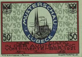 Német Birodalom/Weimari Köztársaság/ Lübeck 1921. 50Pf(5x) 5klf db, teljes sor T:I