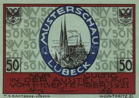 Német Birodalom/Weimari Köztársaság/ Lübeck 1921. 50Pf(5x) 5klf db, teljes sor T:I