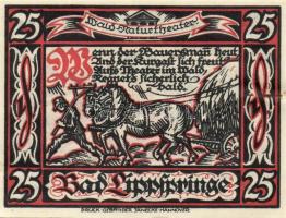 Német Birodalom/Weimari Köztársaság/ Lippsrpinge 1921. 25Pf +  50Pf + 75Pf 3klf db, teljes sor T:I,I...