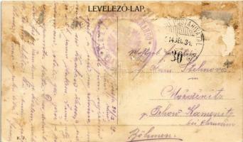 1914 Kassa, Kosice; múzeum / museum + "K.u.K. Armeekommando Platzkommando" (ragasztónyom /...