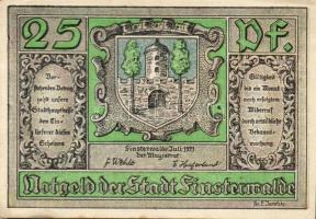 Német Birodalom/Weimari Köztársaság/ Finsterwalde 1921. 25Pf + 50Pf + 75Pf 3klf db, teljes sor T:I,I...