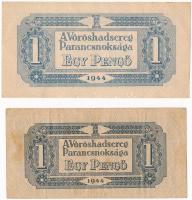 1944. 1P (2x) " A Vöröshadsereg Parancsnoksága", mindkettő számozás nélküli, egyiknél háto...