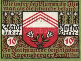 Német Birodalom/Weimari Köztársaság/ Vlotho 1921. 10Pf + 25Pf + 50Pf 3klf db, teljes sor T:I