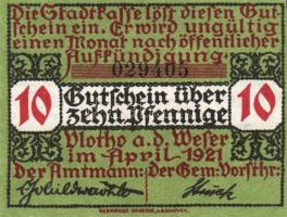 Német Birodalom/Weimari Köztársaság/ Vlotho 1921. 10Pf + 25Pf + 50Pf 3klf db, teljes sor T:I