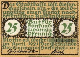 Német Birodalom/Weimari Köztársaság/ Vlotho 1921. 10Pf + 25Pf + 50Pf 3klf db, teljes sor T:I