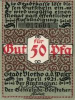 Német Birodalom/Weimari Köztársaság/ Vlotho 1921. 10Pf + 25Pf + 50Pf 3klf db, teljes sor T:I