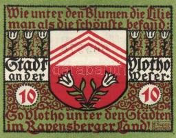 Német Birodalom/Weimari Köztársaság/ Vlotho 1921. 10Pf + 25Pf + 50Pf 3klf db, teljes sor T:I