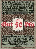 Német Birodalom/Weimari Köztársaság/ Vlotho 1921. 10Pf + 25Pf + 50Pf 3klf db, teljes sor T:I