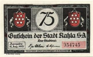 Német Birodalom/Weimari Köztársaság/ Kahla 1921. 25Pf + 50Pf + 75Pf 3klf db, teljes sor T:I