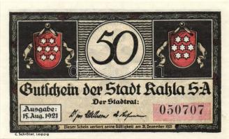 Német Birodalom/Weimari Köztársaság/ Kahla 1921. 25Pf + 50Pf + 75Pf 3klf db, teljes sor T:I