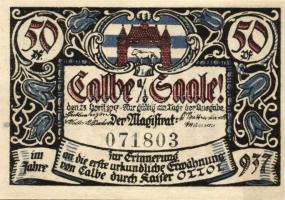 Német Birodalom/Császárság/ Calbe 1917. 50Pf(6x) 6klf db, teljes sor T:I