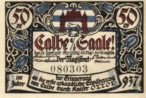 Német Birodalom/Császárság/ Calbe 1917. 50Pf(6x) 6klf db, teljes sor T:I