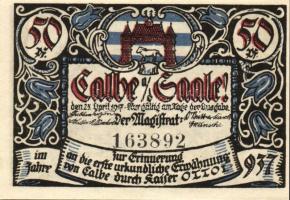 Német Birodalom/Császárság/ Calbe 1917. 50Pf(6x) 6klf db, teljes sor T:I