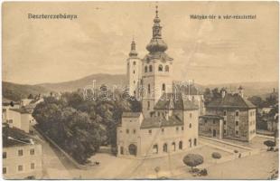 1916 Besztercebánya, Banská Bystrica; Mátyás tér, vár. Havelka József kiadása / square, castle (fa)