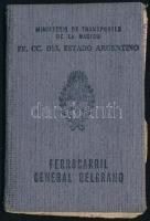1964 argentin vasúti igazolvány első osztályra, kis szakadással