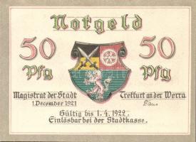 Német Birodalom/Weimari Köztársaság/ Treffurt 1921. 50Pf(6x) 6klf db, teljes sor T:I
