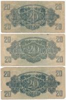 1944. 20P "A Vöröshadsereg Parancsnoksága" (3x) T:III,III- Adamo P45