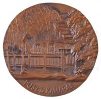 Horváth Sándor (1956- ) 1991. "Sütő András / Pusztakamarás" öntött Br emlékérem (90mm) T:1...