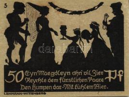 Német Birodalom/Weimari Köztársaság/ Schmiedeberg 1921. 50Pf(6x) 6klf db, teljes sor T:I