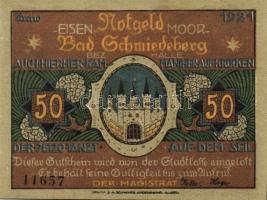 Német Birodalom/Weimari Köztársaság/ Schmiedeberg 1921. 50Pf(6x) 6klf db, teljes sor T:I