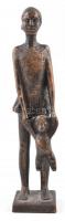 Kislány mackóval, műgyanta szobor, alján Képcsarnokos címkével, karján törésekkel, m: 30 cm