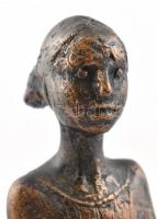 Kislány mackóval, műgyanta szobor, alján Képcsarnokos címkével, karján törésekkel, m: 30 cm