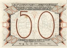 Német Birodalom/Weimari Köztársaság/ Liebenwerda 1921. 50Pf(6x) 6klf db, teljes sor T:I