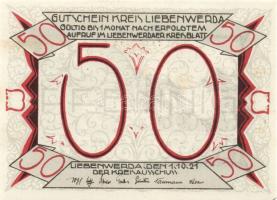 Német Birodalom/Weimari Köztársaság/ Liebenwerda 1921. 50Pf(6x) 6klf db, teljes sor T:I