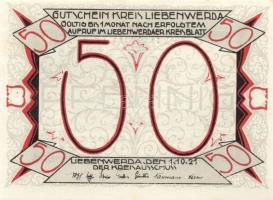 Német Birodalom/Weimari Köztársaság/ Liebenwerda 1921. 50Pf(6x) 6klf db, teljes sor T:I