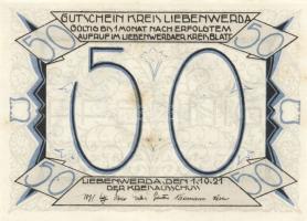 Német Birodalom/Weimari Köztársaság/ Liebenwerda 1921. 50Pf(6x) 6klf db, teljes sor T:I