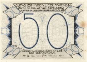 Német Birodalom/Weimari Köztársaság/ Liebenwerda 1921. 50Pf(6x) 6klf db, teljes sor T:I