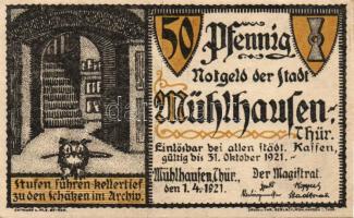 Német Birodalom/Weimari Köztársaság/ Mühlhausen 1921. 50Pf(5x) 5klf db, teljes sor T:I