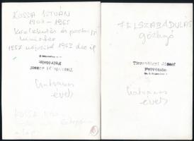 cca 1960 A Felszabadulás gőzhajó fedélzetén Kossa István nehézipari miniszter és küldöttsége 3 db fo...