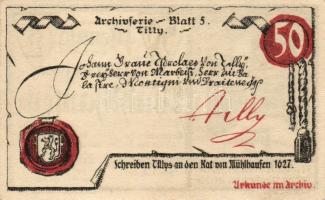 Német Birodalom/Weimari Köztársaság/ Mühlhausen 1921. 50Pf(5x) 5klf db, teljes sor T:I