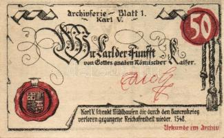 Német Birodalom/Weimari Köztársaság/ Mühlhausen 1921. 50Pf(5x) 5klf db, teljes sor T:I