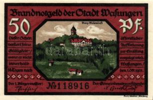 Német Birodalom/Weimari Köztársaság/ Wasungen 1921. 50Pf(4x) + 75Pf(2x) 6klf db, teljes sor T:I