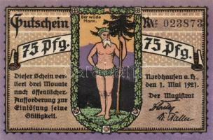 Német Birodalom/Weimari Köztársaság/ Nordhausen 1921. 25Pf(2x) + 50Pf(2x) + 75Pf(2x) 6klf db, teljes...