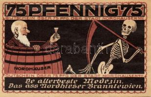 Német Birodalom/Weimari Köztársaság/ Nordhausen 1921. 25Pf(2x) + 50Pf(2x) + 75Pf(2x) 6klf db, teljes...
