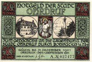 Német Birodalom/Weimari Köztársaság/ Ohrdruf 1921. 50Pf(6x) 6klf db, teljes sor T:I