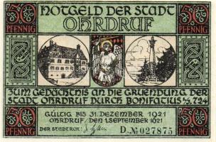 Német Birodalom/Weimari Köztársaság/ Ohrdruf 1921. 50Pf(6x) 6klf db, teljes sor T:I