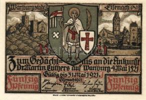 Német Birodalom/Weimari Köztársaság/ Eisenach 1921. 50Pf(6x) 6klf db, teljes sor T:I