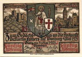 Német Birodalom/Weimari Köztársaság/ Eisenach 1921. 50Pf(6x) 6klf db, teljes sor T:I