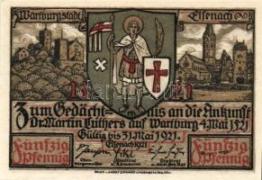 Német Birodalom/Weimari Köztársaság/ Eisenach 1921. 50Pf(6x) 6klf db, teljes sor T:I