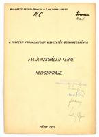 cca 1920 Budapest Szentlőrinci H. É. Vasút kispesti forgalmitelep vízvezetékének helyszínrajza 59x52...