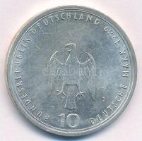 NSZK 1989J 10M Ag "800 éves Hamburg kikötője" T:2 FRG 1989J 10 Mark Ag "800th Anniver...