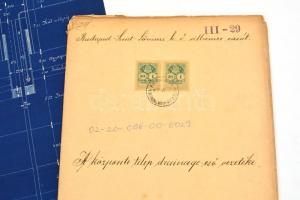cca 1890 Budapest Szentlőrinci H. É. Vasút központi telep két helyszínrajza. Eredeti aláírt tervek