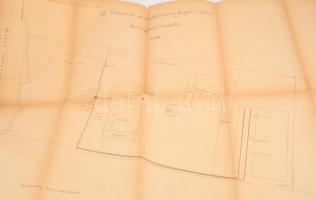 cca 1890 Budapest Szentlőrinci H. É. Vasút központi telep két helyszínrajza. Eredeti aláírt tervek