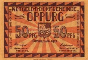 Német Birodalom/Weimari Köztársaság/ Oppurg 1921. 25Pf + 50Pf(2x) + 75Pf 4klf db, teljes sor T:I