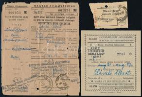 1955 MÁV-SZOT főiskolai v. úttörő menettérti vasúti jegy Rum, Vas megyéből Balatonalmádira + SZOT Balatonalmádi strand 1 hetes bérletjegy