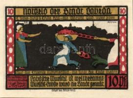 Német Birodalom/Weimari Köztársaság/ Lobeda 1921. 10Pf + 25Pf(3x) + 50Pf(4x) 8klf db, teljes sor T:I